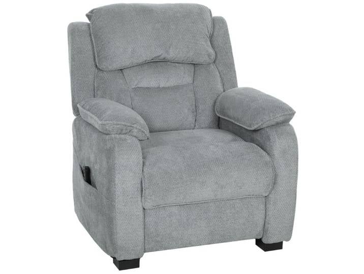 LIA Fauteuil relax électrique fauteuil inclinable port USB repose-pieds poches latérales télécommande 86x90x103cm gris clair
