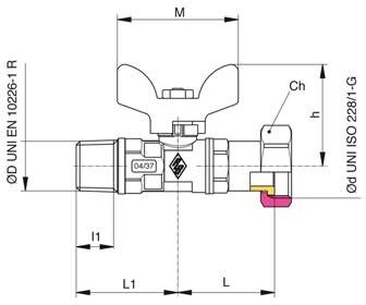 Rubinetterie Bresciane Rubinetto gas dritto M con farfalla e con GIRELLO