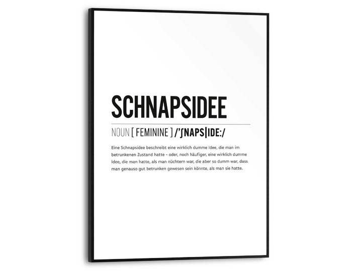 Poster REINDERS Schnapsidee , schwarz-weiss (farbe bild(er): schwarz, weiß), B:30cm H:40cm T:1,6cm, Bilder, Poster, Küche - Schwarz-Weiss - MDF - Sprüche - 30x40 cm