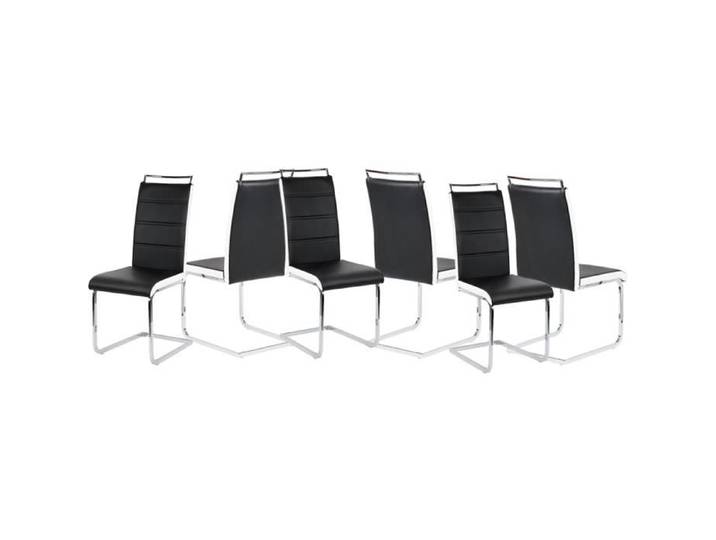 Chaises de Salle à Manger - Design Contemporain - Simili Noir et Blanc - Lot de 6