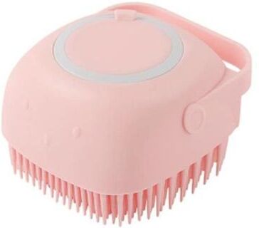 Perfect Picks Market Soft Silicone Pet Bathing Gloves For Dogs & Cats Massage Grooming Brush For Safe & Easy Cleaning square Pink