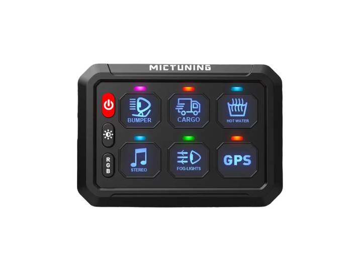 Boîtier de commande universel tactile RGB 6 interrupteurs marche/arrêt momentané pour camion, SUV, bateau