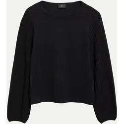 Feinstrickpullover Schwarz 42