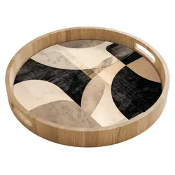 TABLETT Abstrakt - Formen - Modern - Beige Servierplatte 40x40 cm