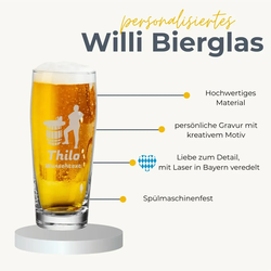 Willi Becher Bierglas Helles-Glas 0,5 l mit Eichung - Stammtisch