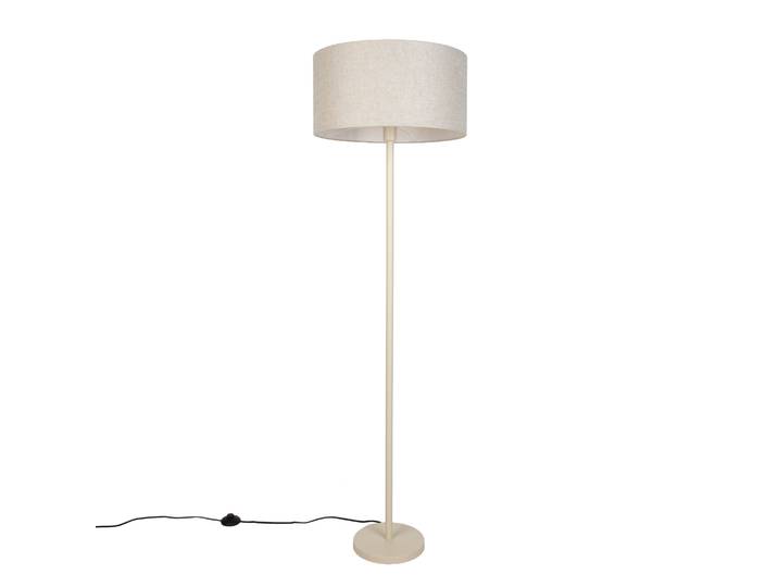 Qazqa Lampadaire Japandi Beige Avec Abat-jour Marron Clair 50 Cm