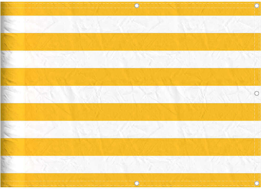 vidaXL Balcony Screen Yellow And White Stripe Yellow;White 75cm H x 1000cm W
