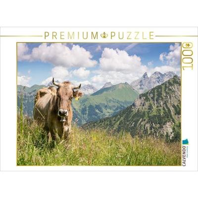 CALVENDO Puzzle Kuh am Fellhorn | 1000 Teile Lege-Größe 64x48cm Foto-Puzzle für glückliche Stunden
