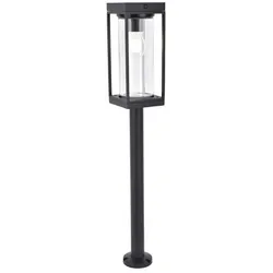 Lutec 6988802012 LED-Gartensolarsäule mit Bewegungssensor Flair 1x2W | E27 | 200lm | 2700K | IP44 - Plug-in, 3-Phasen-Dimmung, schwarz