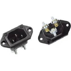 Bachmann Kaltgeräte-Einbaustecker schwarz 70°C Schraubanschluss 917.170