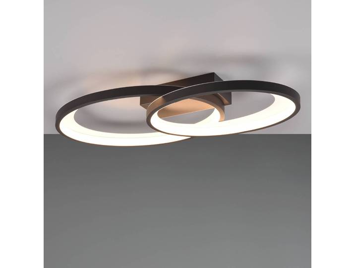 Reality Leuchten LED Deckenlampe Malaga, schwarz, für Wohn- / Esszimmer, Metall, Modern, LED Deckenleuchte
