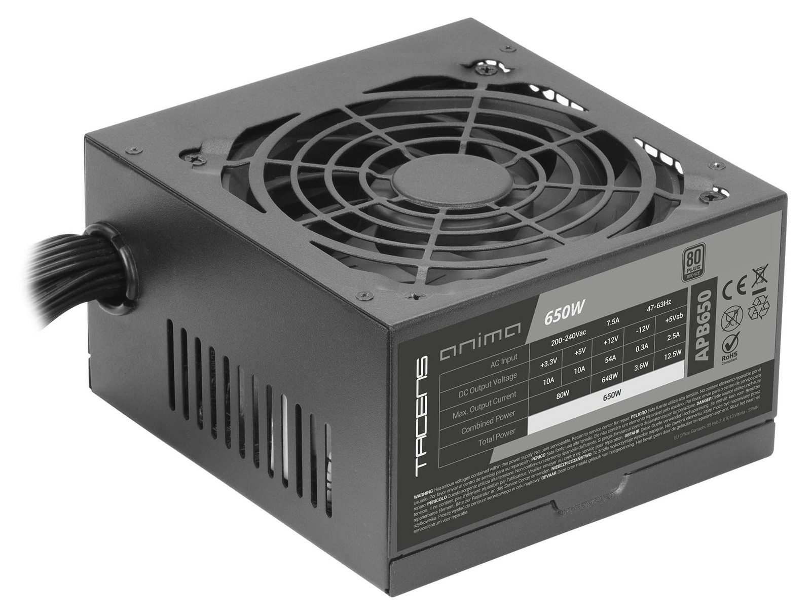 Tacens Anima APB650 voeding 650 W 24-pin ATX Zwart
