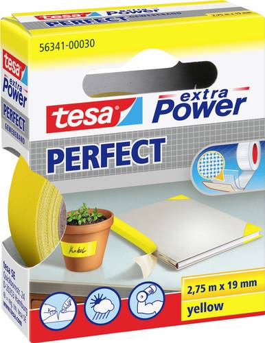 tesa PERFECT 56341-00030-03 Gewebeklebeband tesa extra Power Gelb (L x B) 2.75 m x 19 mm 1 St.