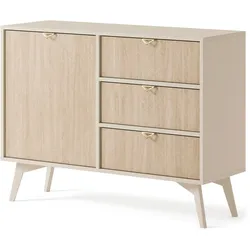 KOMMODE FORESTA 106/80/38 cm mit 3 Schubladen 1 Türen Beige