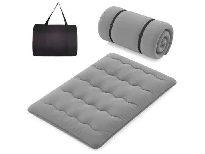 Helloshop26 Matratze, faltbar, am Boden, 140 x 200 cm, abnehmbarer Bezug, waschbar, optimaler Komfort, gemütliche Atmosphäre, aus Mikrofaser, grau, 20_0017894