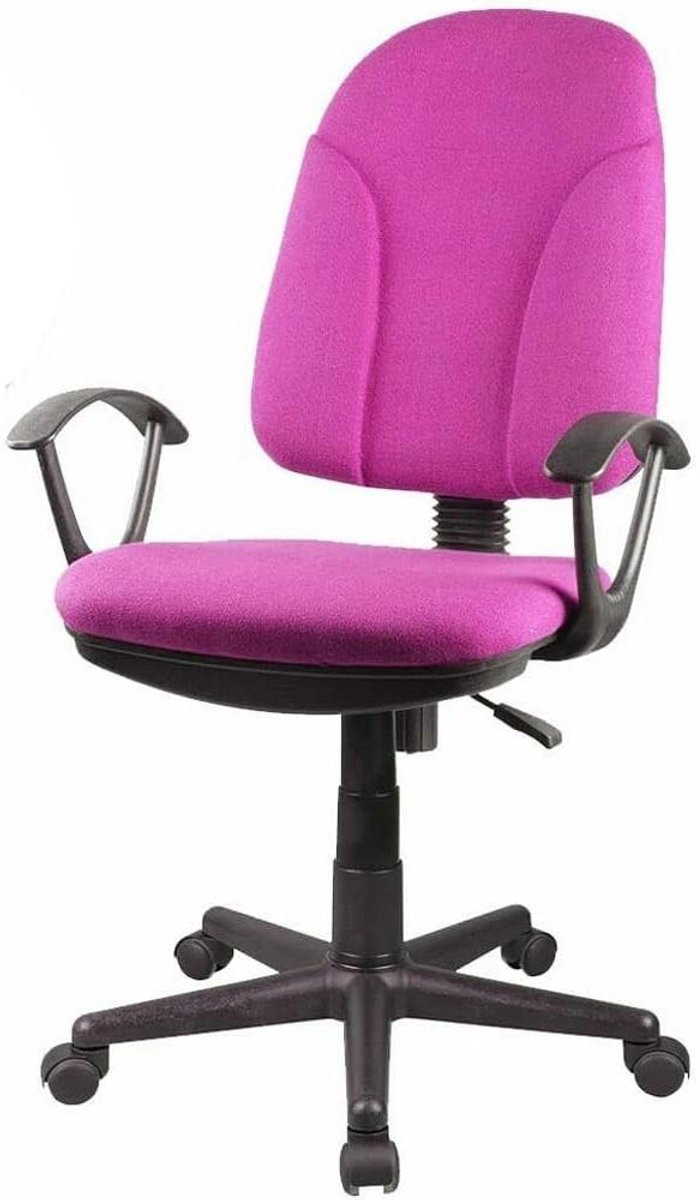 Ergonomische bureaustoel met armleuningen en wielen - Roze