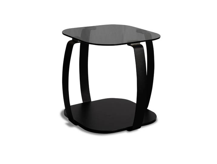 Xora Couchtisch, Schwarz, Metall, Glas, quadratisch, eckig, Bodenplatte, 45x50x45 cm, einfacher Aufbau, Wohnzimmer, Wohnzimmertische, Couchtische