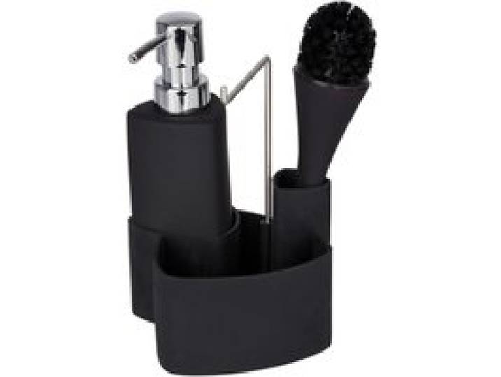 WENKO Set vaisselle Empire, avec distributeur et brosse (noir)