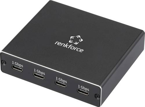 Renkforce RF-NS-200 Splitter RJ45, USB-C 4 Port 1 GBit/s