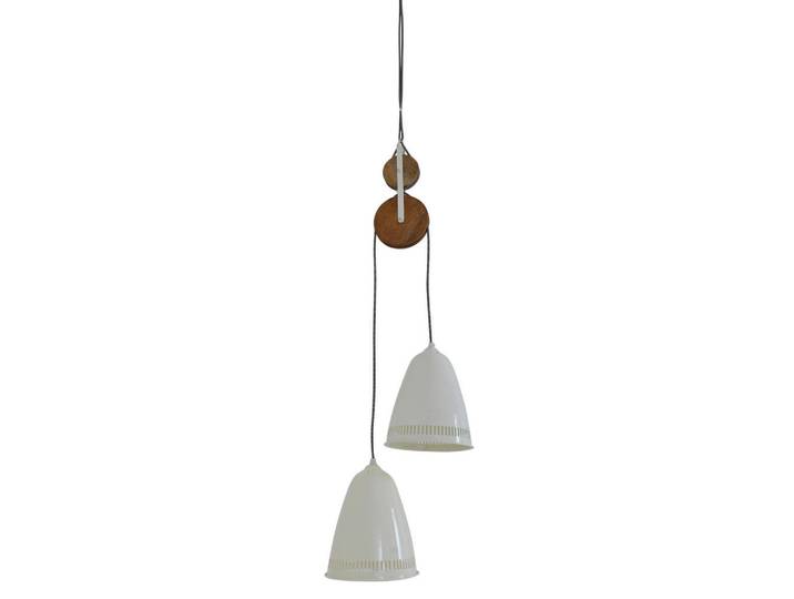 Näve Hängeleuchte Jaipur, Weiß, Holz, Metall, Mangoholz, 110 cm, Lampen & Leuchten, Innenbeleuchtung, Hängeleuchten, Pendelleuchten