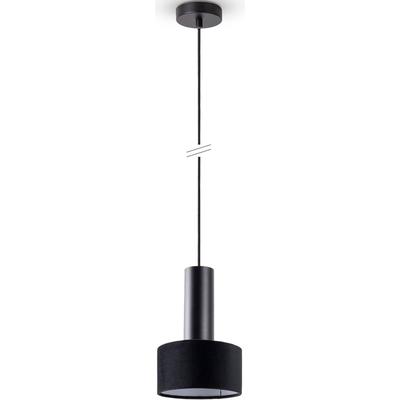PACO HOME Pendelleuchte "VELUTA", schwarz, Ø 15cm H: 177cm, Leuchten, Wohnzimmer Hängeleuchte Stoffschirm Esszimmer Modern GU10, Pendelleuchte