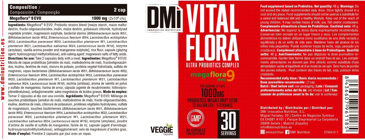 DMI Nutrition Vital Flora Probiotics Megaflora9 Evo 60 caps