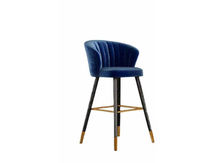 Xlmoebel Barhocker Blauer Designer Barhocker mit Edelstahlgestell und gepolstert (1 St., Barhocker), Hergestellt in Europa