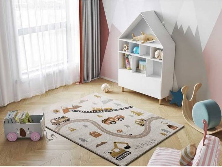 Tapis ATTICGO enfant voitures et routes 120 x 170 cm BEATS multicolore