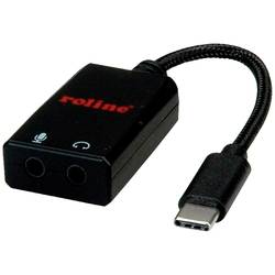 ROLINE Adapter USB Typ C - 2x 3,5mm Audio, ST/BU, 0,13 m 12.03.3209