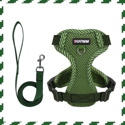 Inspired Finds Breathable Reflective Dog Harness Vest With Adjustable Fit & Leash Set green m