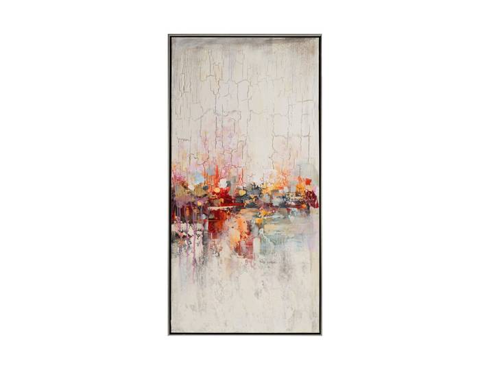 Handgemaltes, eingerahmtes Bild „Abstrakt mit Orange“ 52.5 x 102.5 cm Multicolor Crea Collection