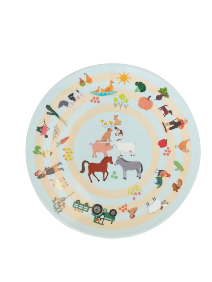 Overbeck and Friends Speiseteller "My Little Farm" in Bunt - Ø 26 cm - onesize