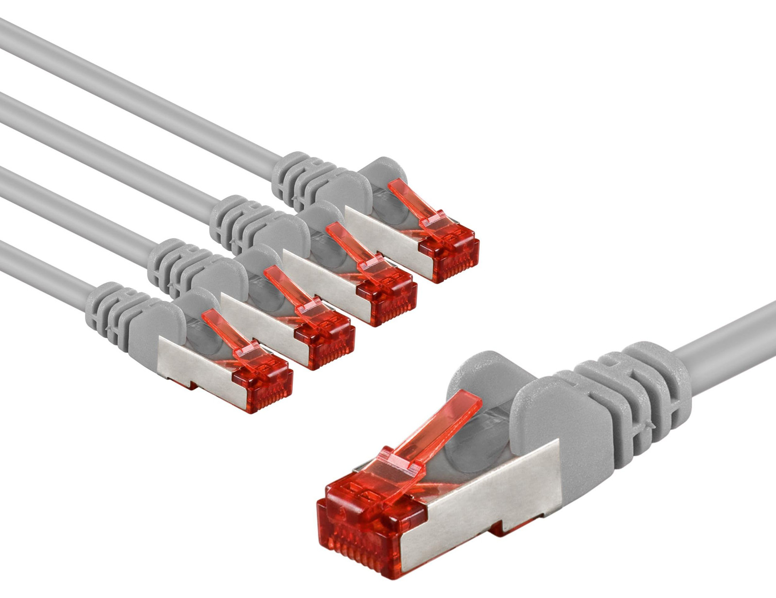 Goobay 65990 CAT6 netwerkkabel set van 5 stuks, afgeschermde S/FTP/CU Ethernet patchkabel
