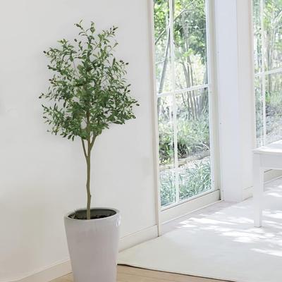 YUN 5 ft Faux Olive Tree in Pot for Indoor Outdoor Decor