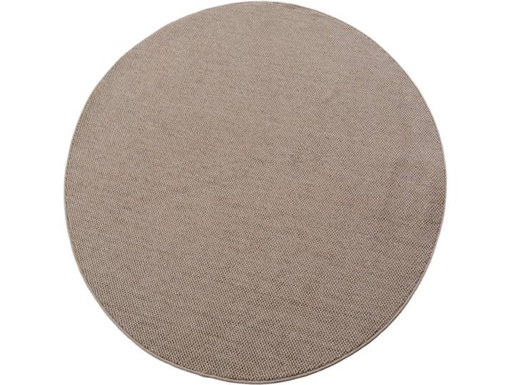 Tapis rond bouclés à relief uni beige 120x120cm
