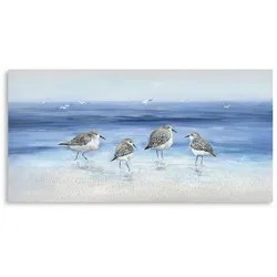 La Casa »Möwen am Strand« Ölbild 140x70 cm auf Leinwand