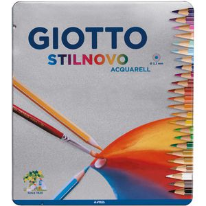 GIOTTO-Fila Aquarellstifte Stilnovo Acquarell, farbig sortiert, im Metalletui, 24 Stück