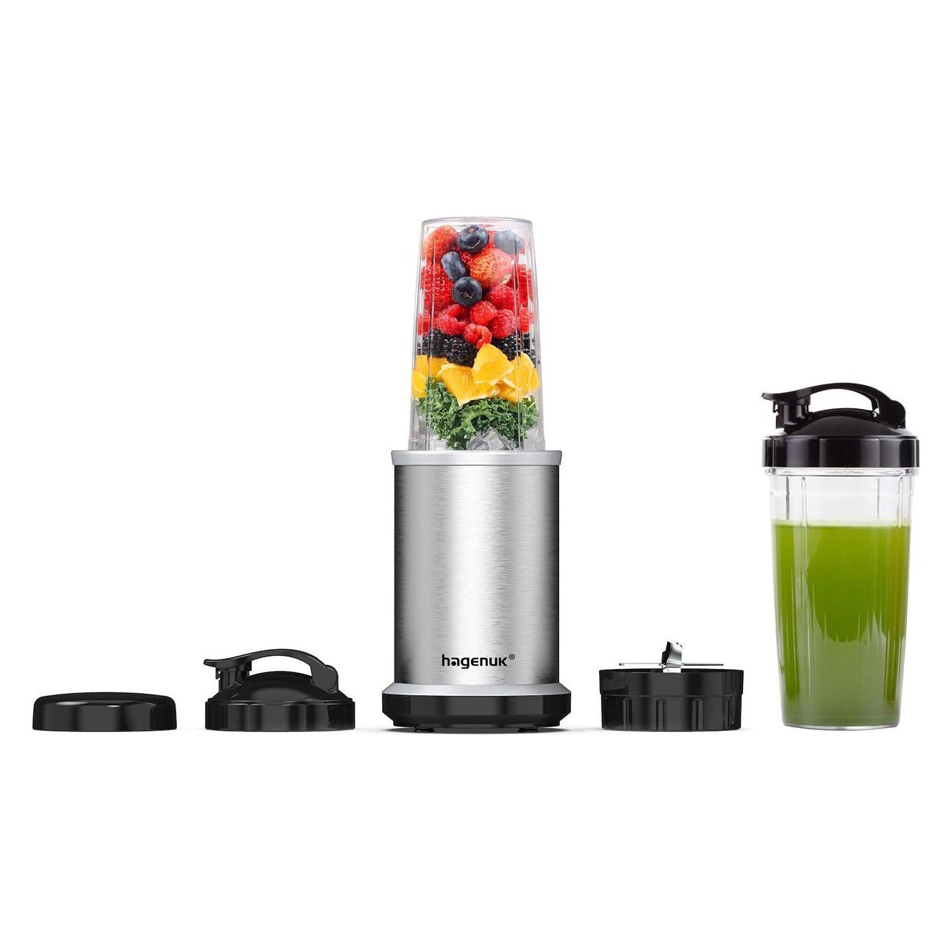 hagenuk Smoothies Maker mit To-Go Becher, 1000 W, silber (1000 W) (BL-1000.7S)
