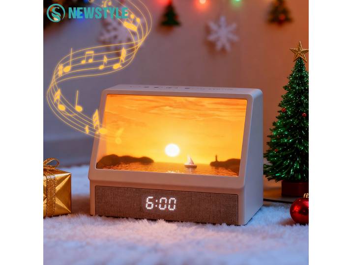 Soleil réveil lampe de Table blanc bruit réveil lumière avec sons apaisants Bluetooth aide au sommeil veilleuse pour la décoration de la chambre