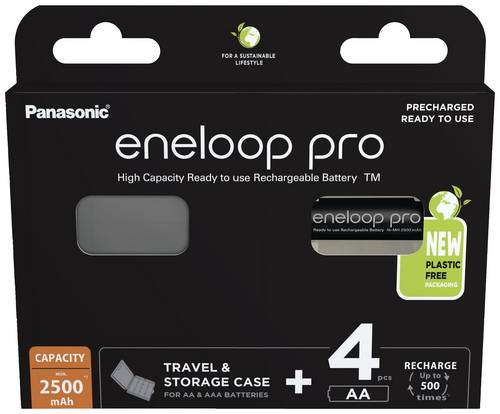 Eneloop pro HR06 +Box Mignon (AA)-Akku NiMH 2500 mAh 1.2V 4St.