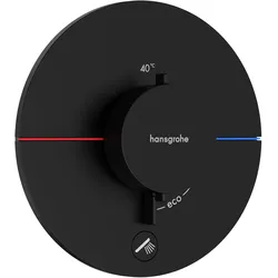 Hansgrohe ShowerSelect Comfort S Thermostat Unterputz, Mattschwarz, 1 Verbraucher + zusätzlicher Abgang, flache Rosette, einfache Installation