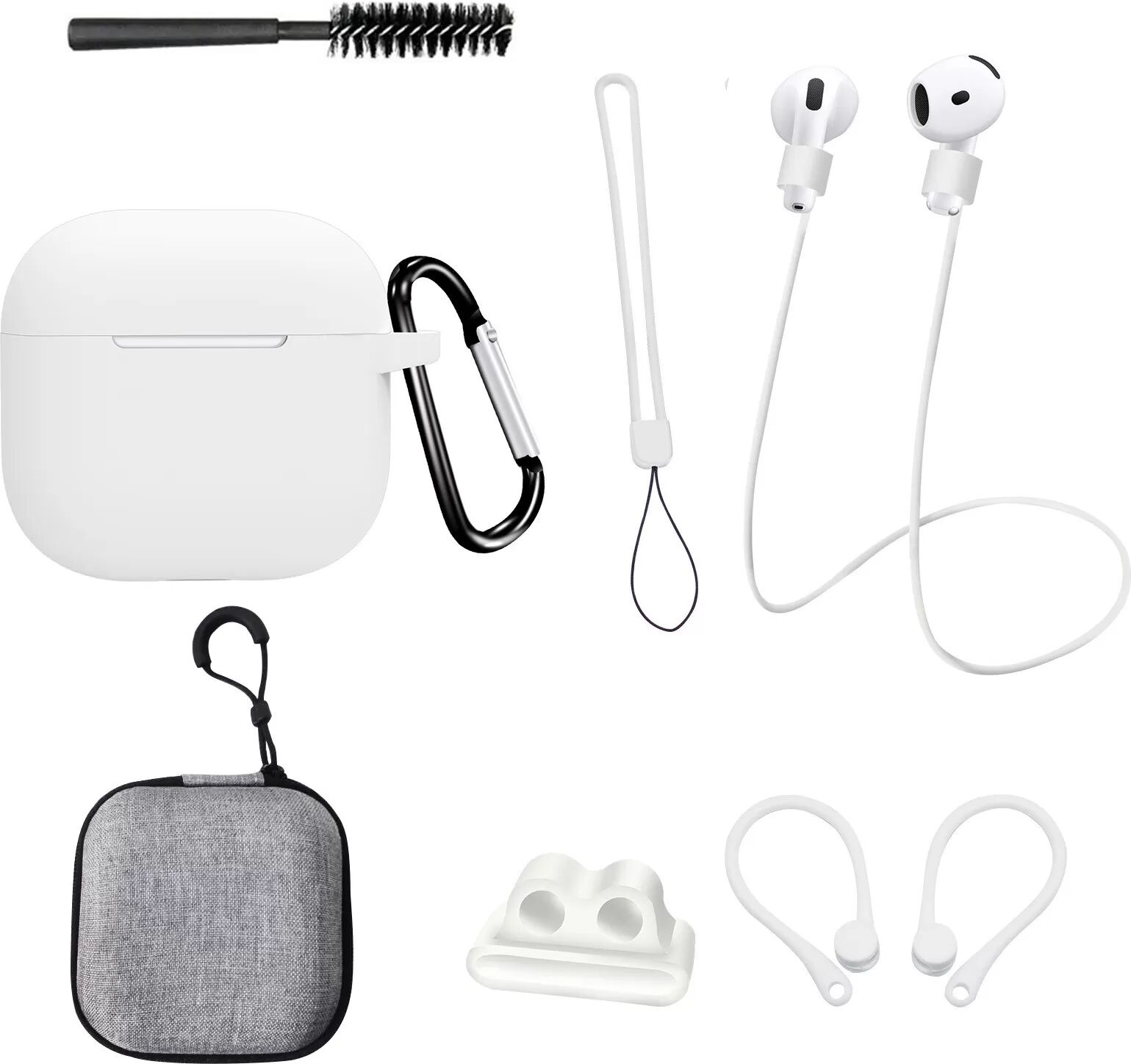 INF Ensemble de huit étuis blancs pour AirPods 4e génération