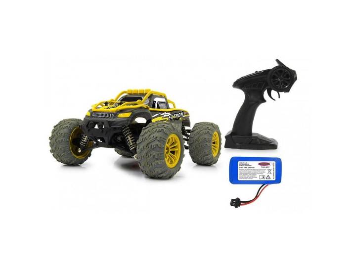 Jamara RC-Buggy Offroad Truggy Extron, Maßstab 1:14, Gelb, 2,4GHz funkferngesteuertes Fahrzeug, mit Allrad