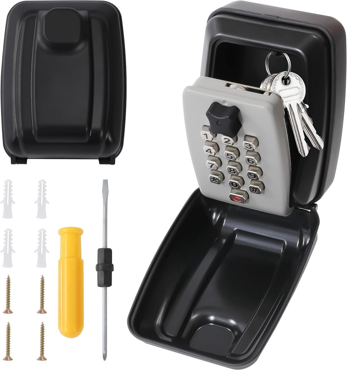 SnelShoppen Key Safe Wandmontage Sleutelkluis met Cijfercode - Waterdichte Digitale Sleutelkluis voor Buiten Gebruik