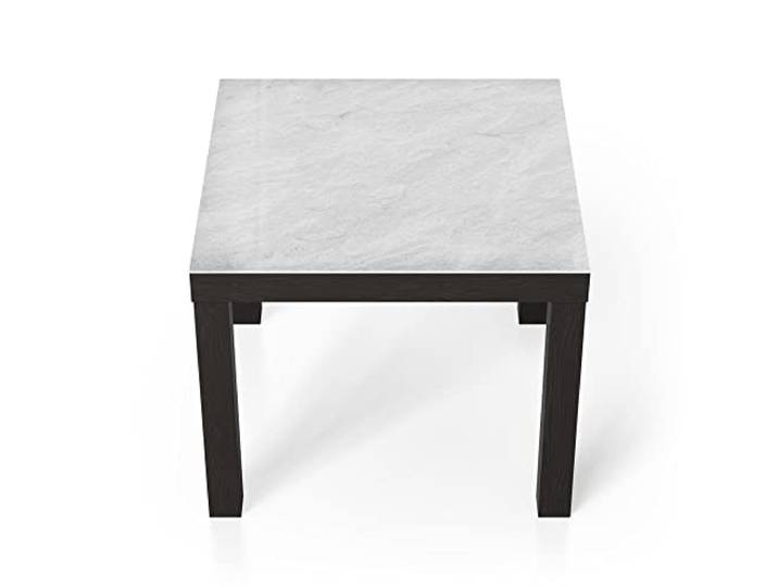 DEQORI Glastisch schwarz klein 55x55 cm Motiv Reine Schiefersteintextur ausgefallener Beistelltisch aus Glas Hochglanz Couchtisch fürs Wohnzimmer moderner Couch Tisch mit Design