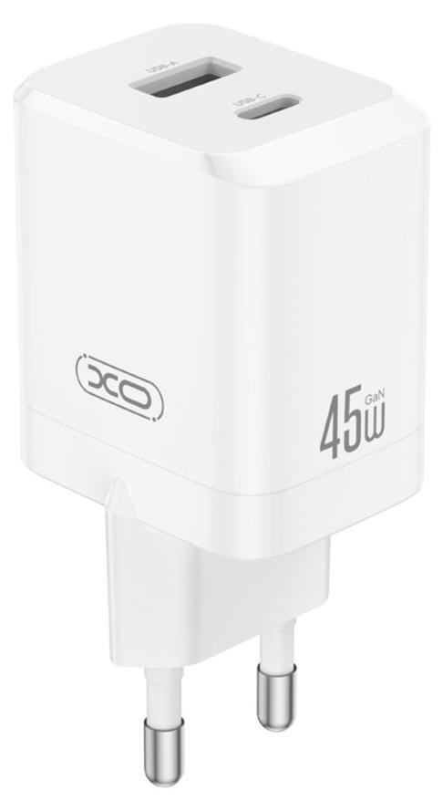 XO Netadapter Ce36, 45W, 1x USB-C, 1x USB, wit