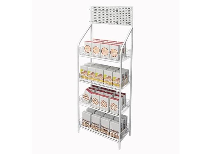 Snack-Organizer, 4-stufiger Snack-Rack-Ausstellungsstand mit 10 Haken(White)