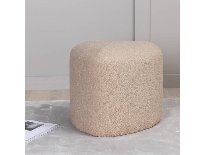Pouf Peg Ø 46cm Beige/Beige Teddystoff