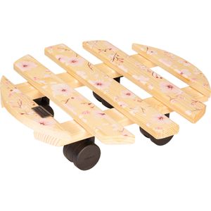 Wagner-System Pflanzenroller Your Style GH 0642, für innen, aus Kiefernholz, natur, Ø 30 cm, bis 100 kg