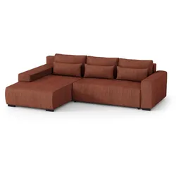 ECKSCHLAFSOFA Benny dunkelrot links
